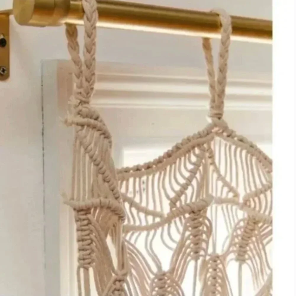 ⭐️ Millie Macramé Boho Peasant Knot Hipster Hippie Art Deco Farm Window Curtain